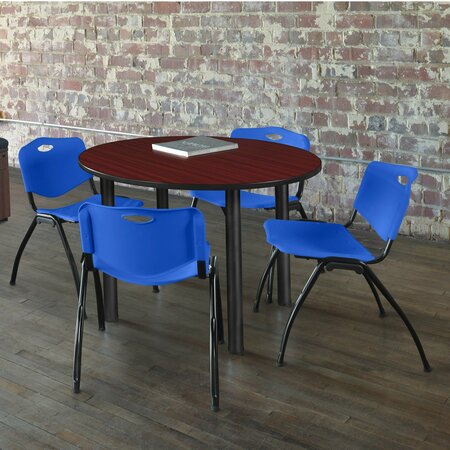 KEE Round Tables > Breakroom Tables > Kee Round Table & Chair Sets, 42 W, 42 L, 29 H, Mahogany TB42RNDMHBPBK47BE